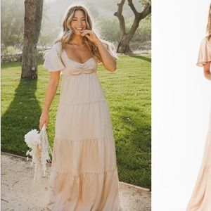 Brand new champagne satin bridesmaid dress